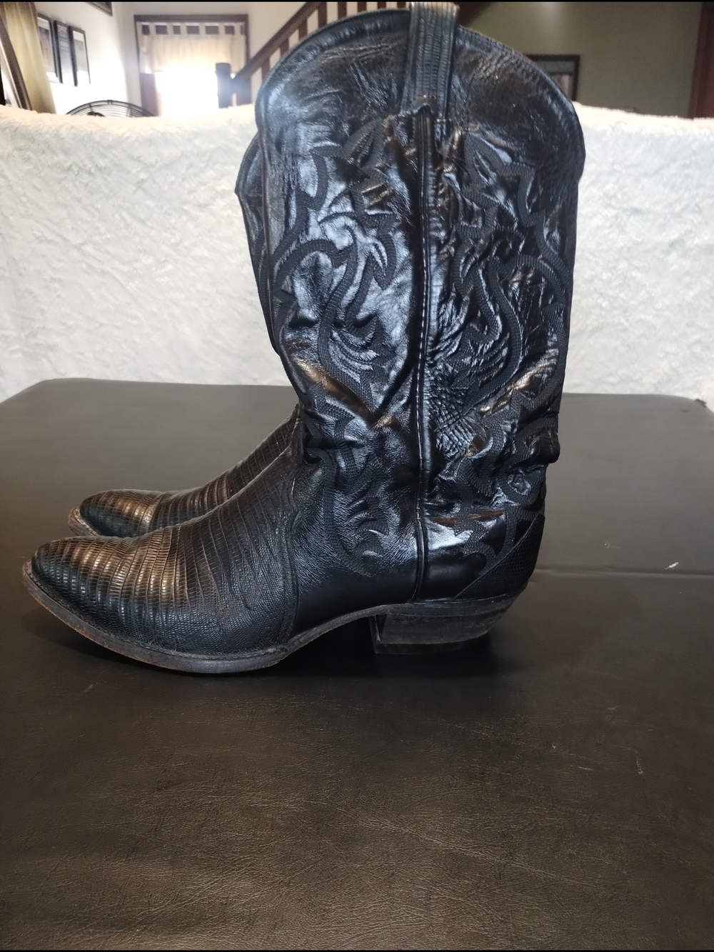 Vintage Tony Lama 8371 Men's Black Lizard Skin Foot Sz 10.5 D - Picture 7 of 14
